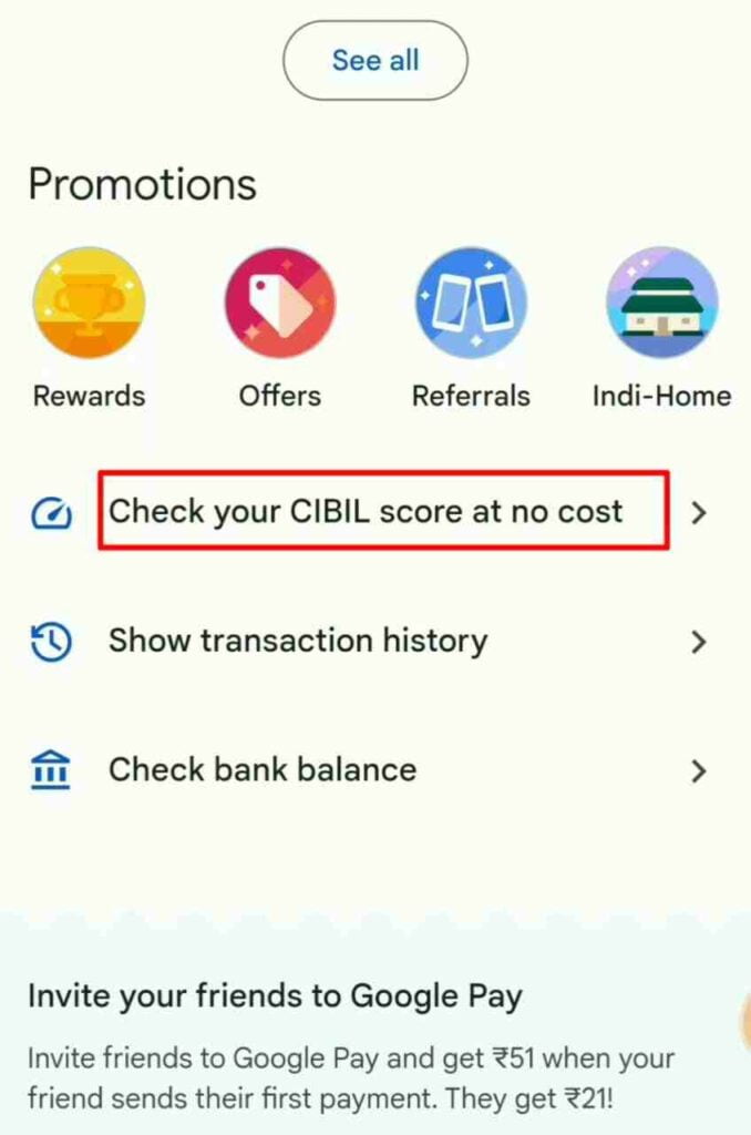 CIBIL Score On Google Pay