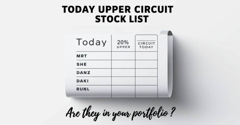 Today Upper Circuit Stock List